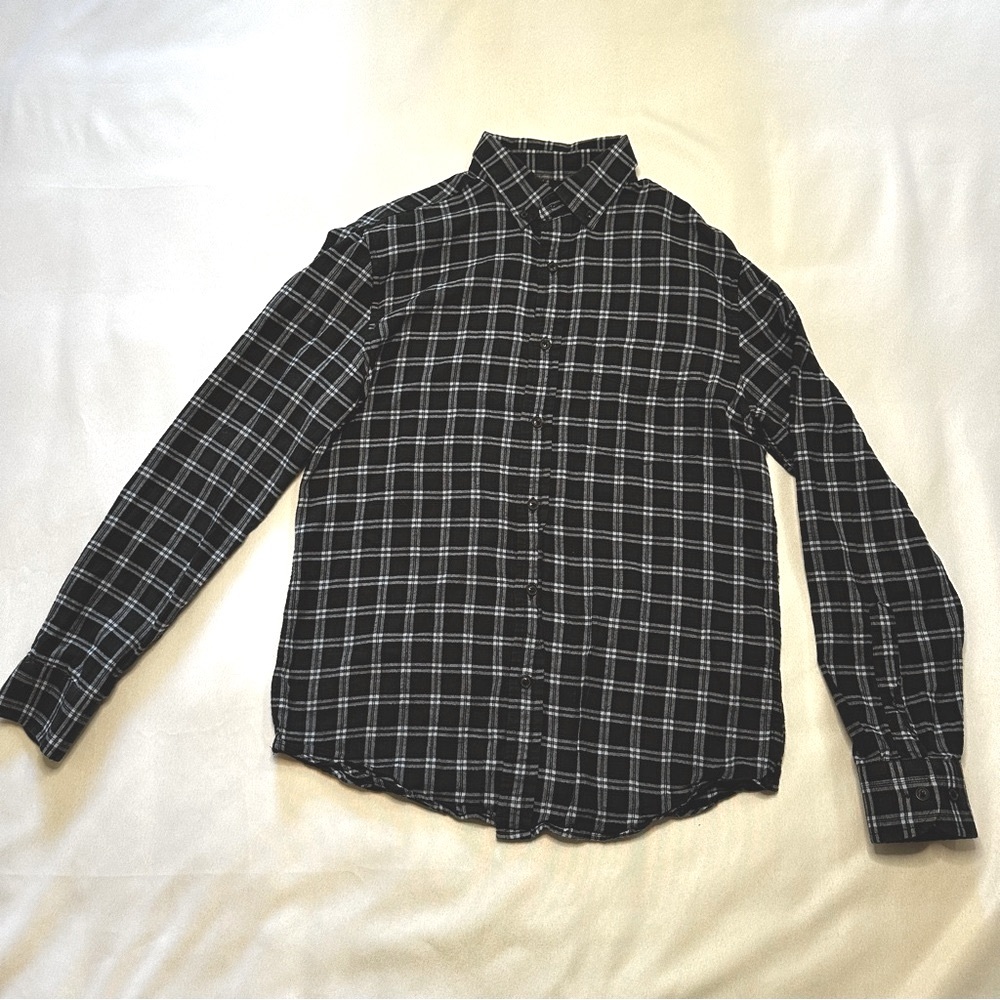 Women’s Navy/Baby Blue Banana Republic Plaid Flannel Size Small
